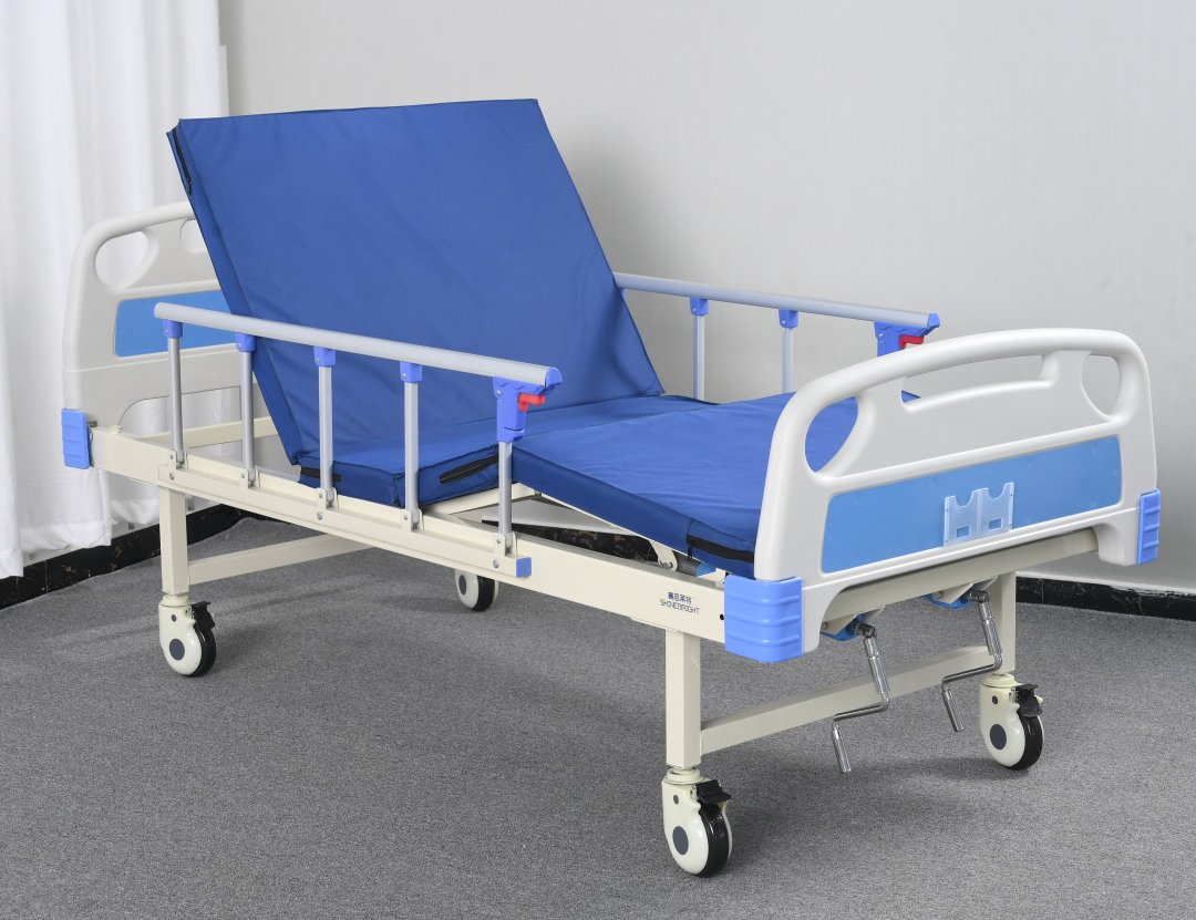 Manual ICU Sickbed Multi-Functional Adjustable Medical Bed Elderly Patient Home Care 2 Function Nursing Bed Electric Hospital Bed