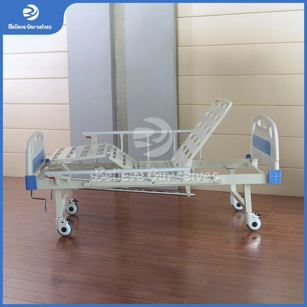 Huaren Medical Chair Hospital Furniture Distributor Manual 2 Function Hospital Bed China C-Type Board Ordinary Headboard Two Cranks Manual Bed