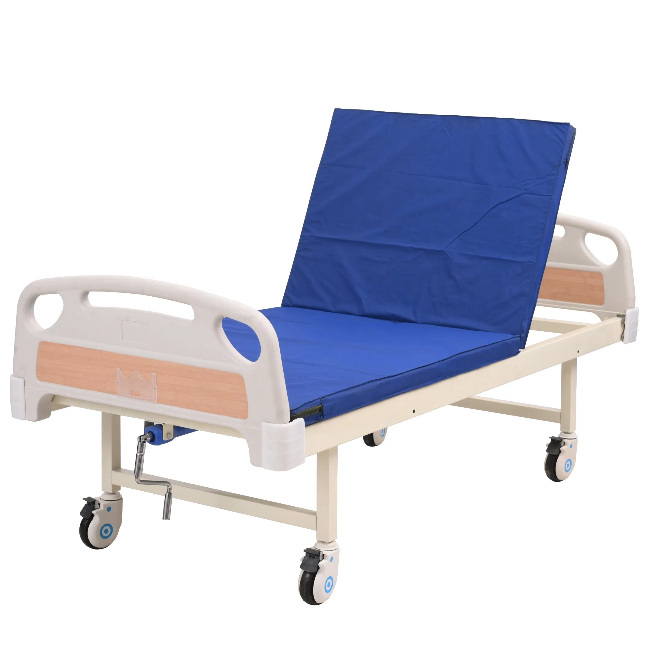 Single-Crank Manual Nursing Bed for Home and Clinic Use, Medical Bed