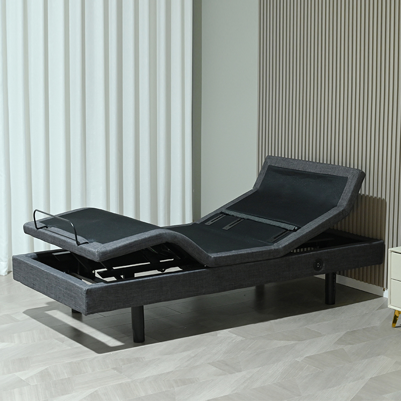 Head Tilt Lumbar Support Four Okin Motor System Wireless Remote Control Electric Adjustable Bed Base