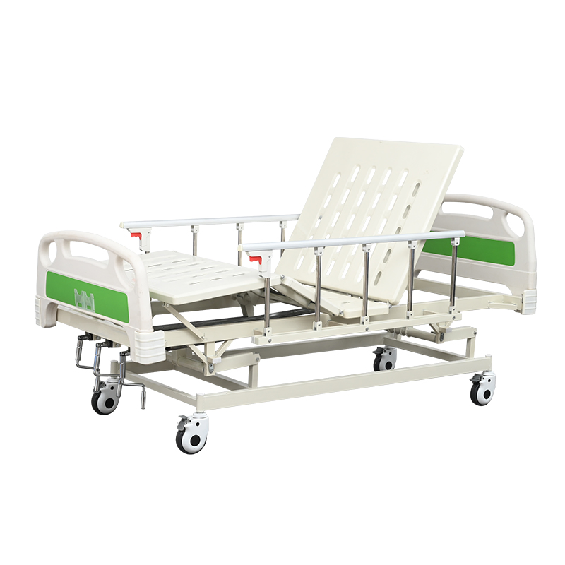 Low-Height Manual Patient Bed with Easy Access for Fall Prevention