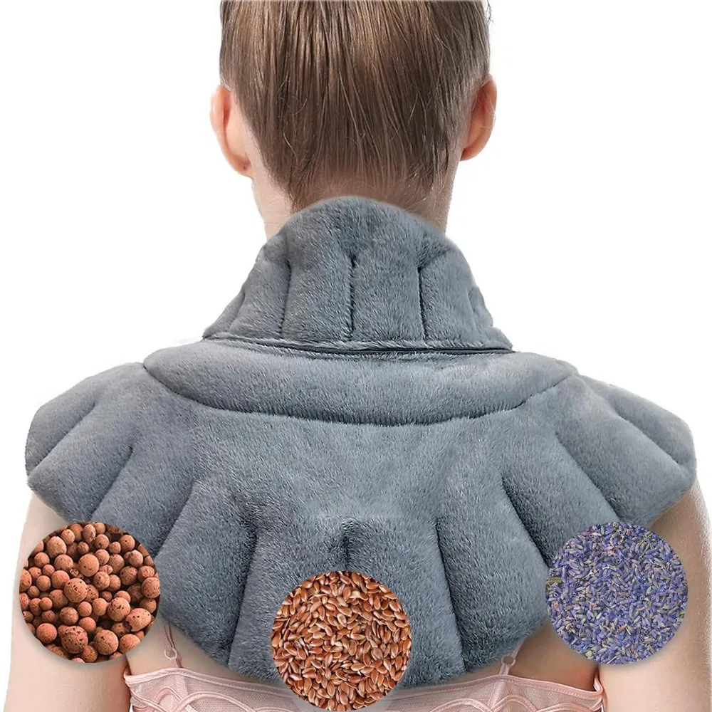 Microwave Moist Heat Pack Thermal Neck and Shoulder Wrap Weighted Lavender Pain Relief Heating Pad