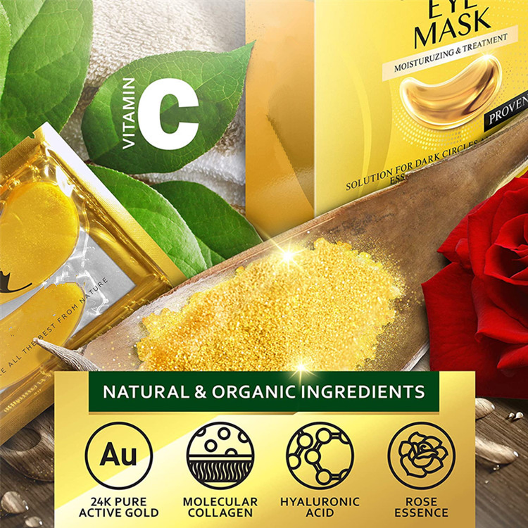 High Quality Natural Organic Anti Wrinkle 24K Golden Eye Mask