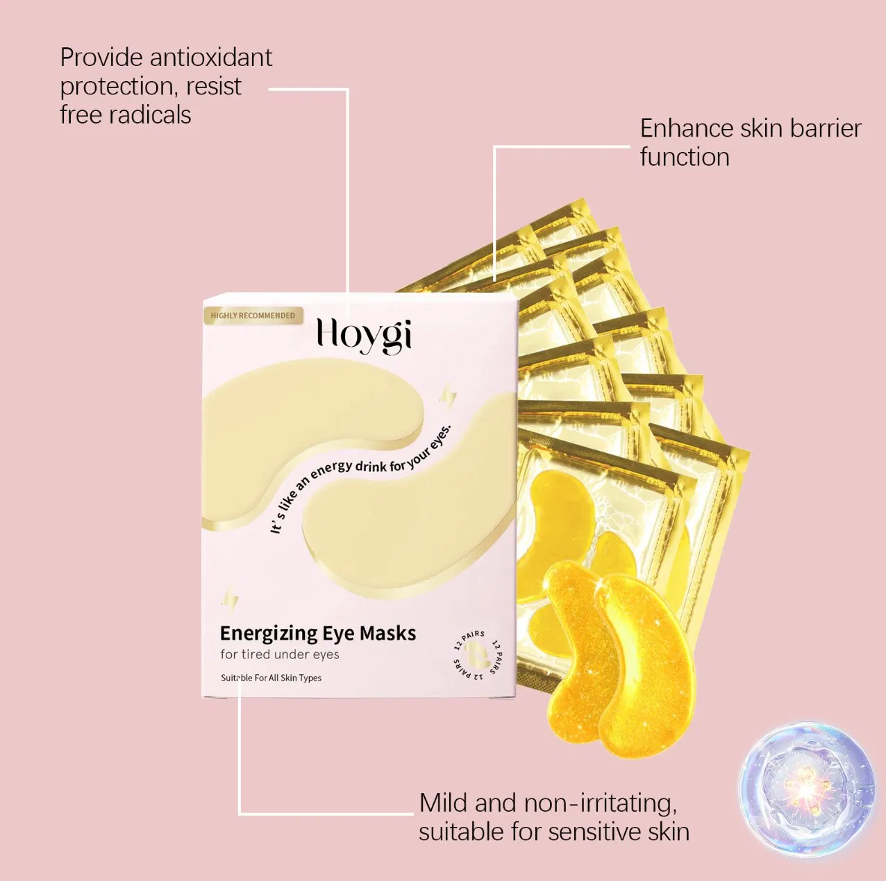 Online Wholesale and Retail 24K Gold Under Eye Mask Reduce Dark Circles Under Eyes Bags Puffy Eyes Anti Wrinkles Gel Under Eye Patches