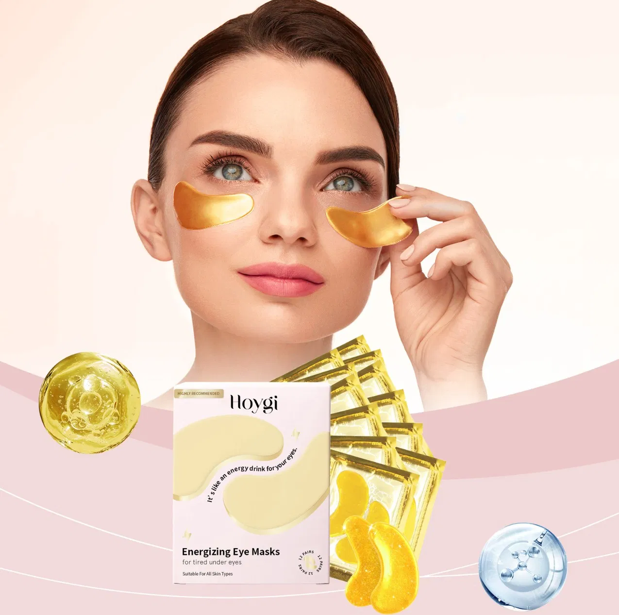 Online Wholesale and Retail 24K Gold Under Eye Mask Reduce Dark Circles Under Eyes Bags Puffy Eyes Anti Wrinkles Gel Under Eye Patches