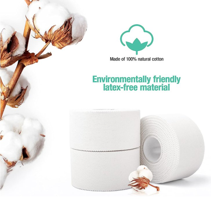 100%Cotton&CE FDA ISO Medical Athletic Zinc Oxide Glue Athletic Adhesive Fabric Latex or Latex Free Glue Waterproof Sports Tape