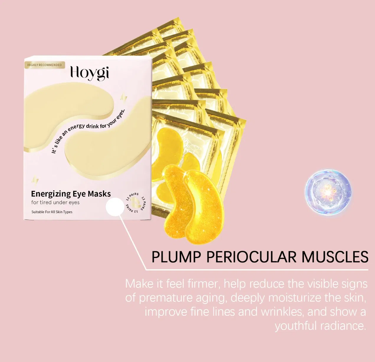 Online Wholesale and Retail 24K Gold Under Eye Mask Reduce Dark Circles Under Eyes Bags Puffy Eyes Anti Wrinkles Gel Under Eye Patches
