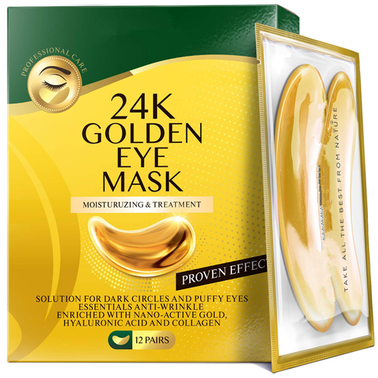 High Quality Natural Organic Anti Wrinkle 24K Golden Eye Mask