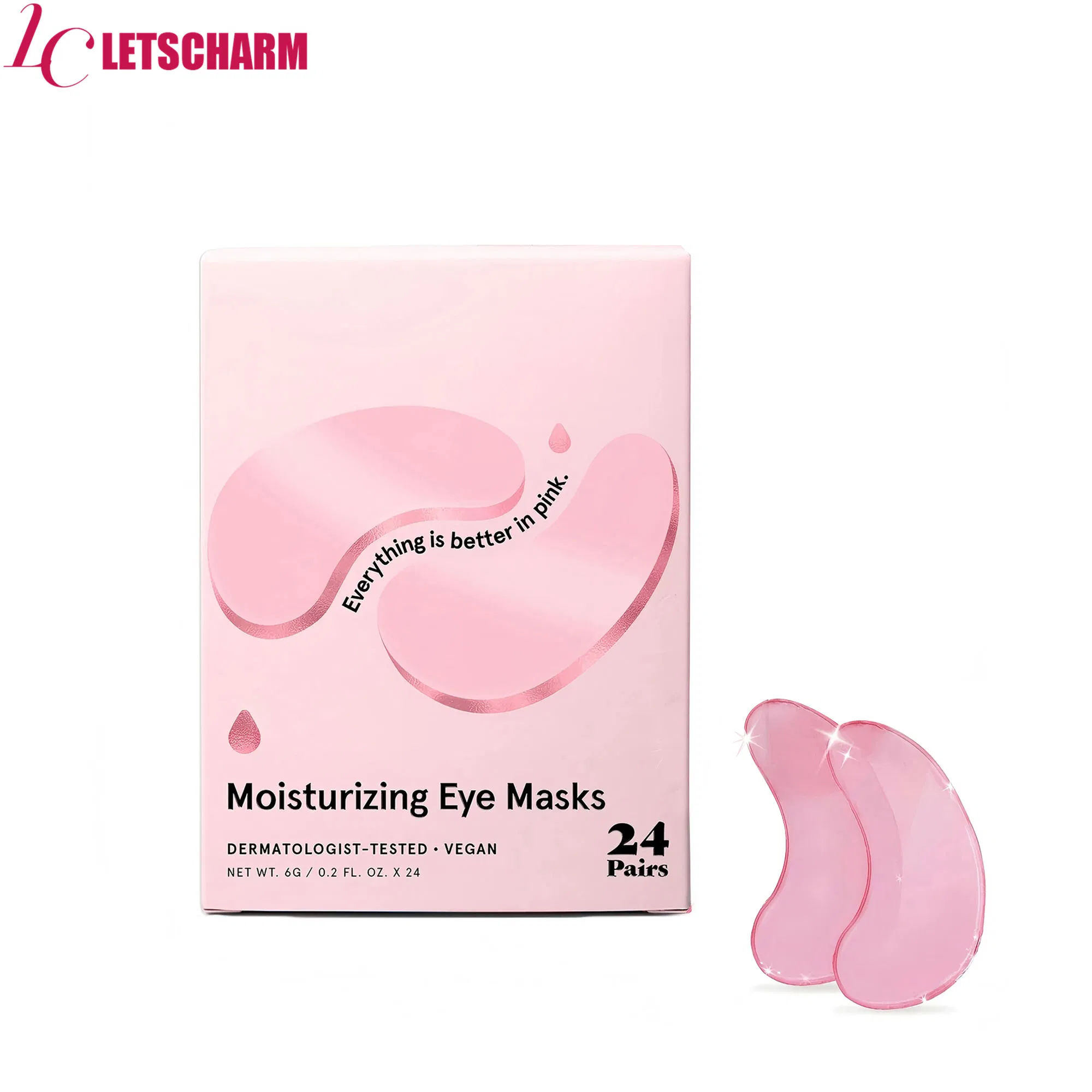Ls012 Private Label Pink Hydrogel Eye Mask - OEM Anti-Wrinkle Moisturizing Patches