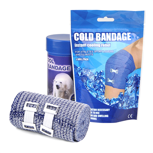Custom 7.5cm×3.5m Elastic Cooling Bandage Ice Wrap with Bottle for Instant Cold Compress