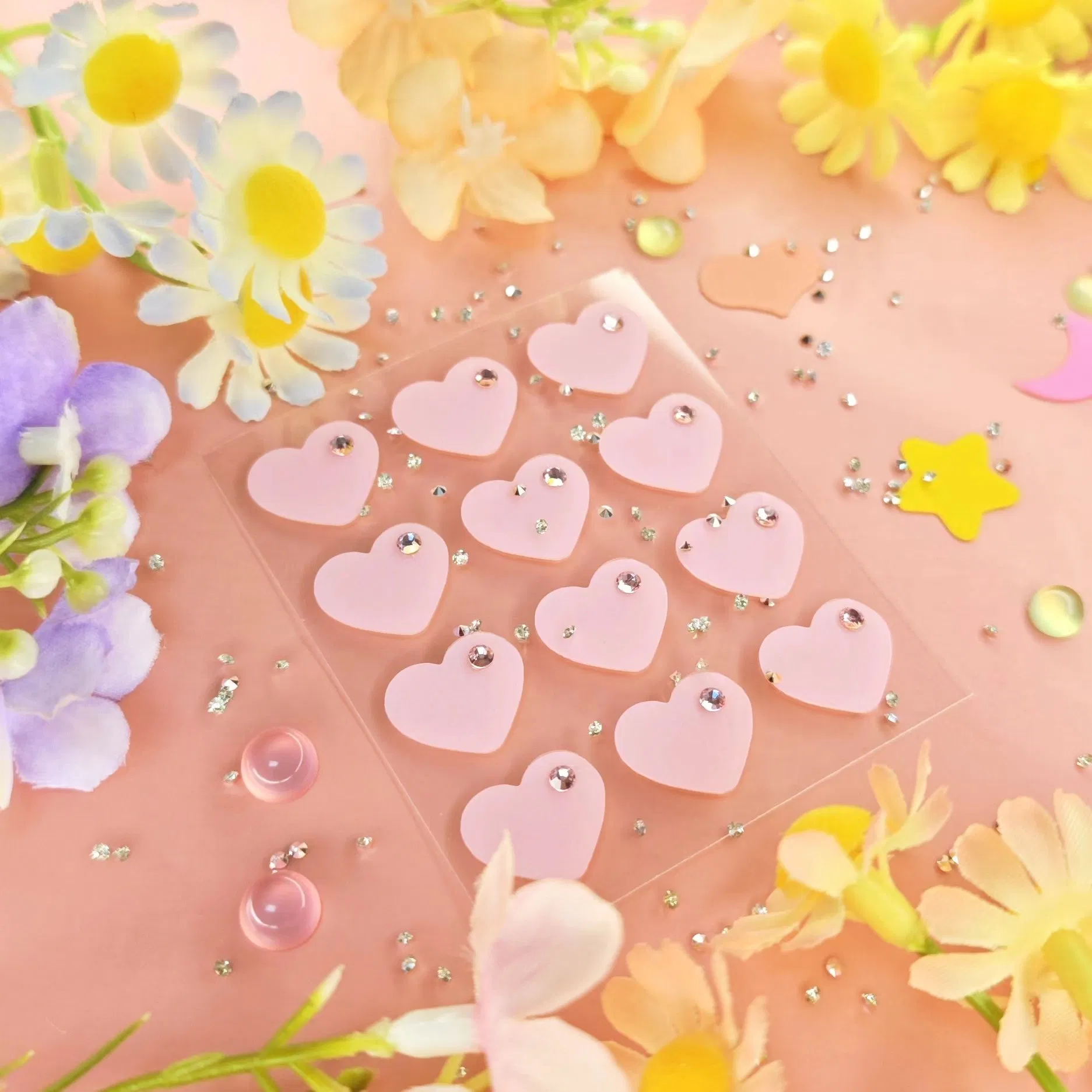 Manufacturer Flower Acne Patch Pink Diamond Pimple Patch OEM Hydrocolloid Blemish Cover