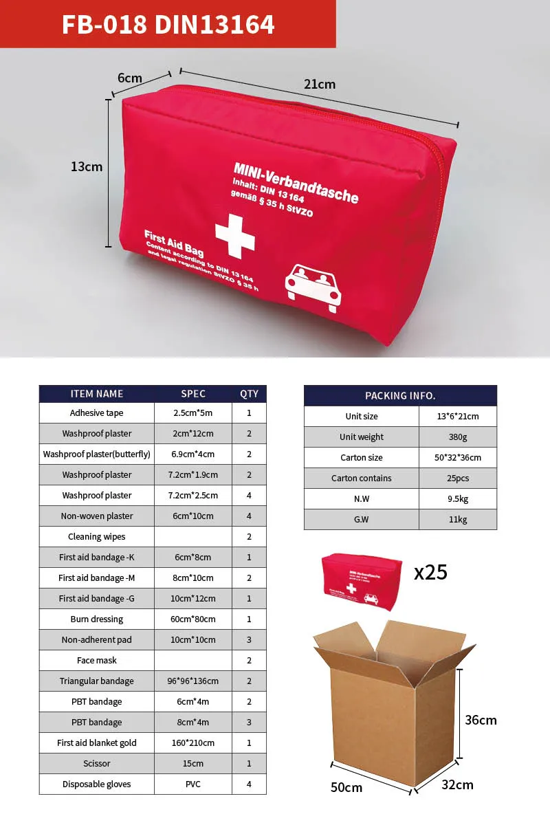 Emergency Car Bus Safety Kit DIN13164