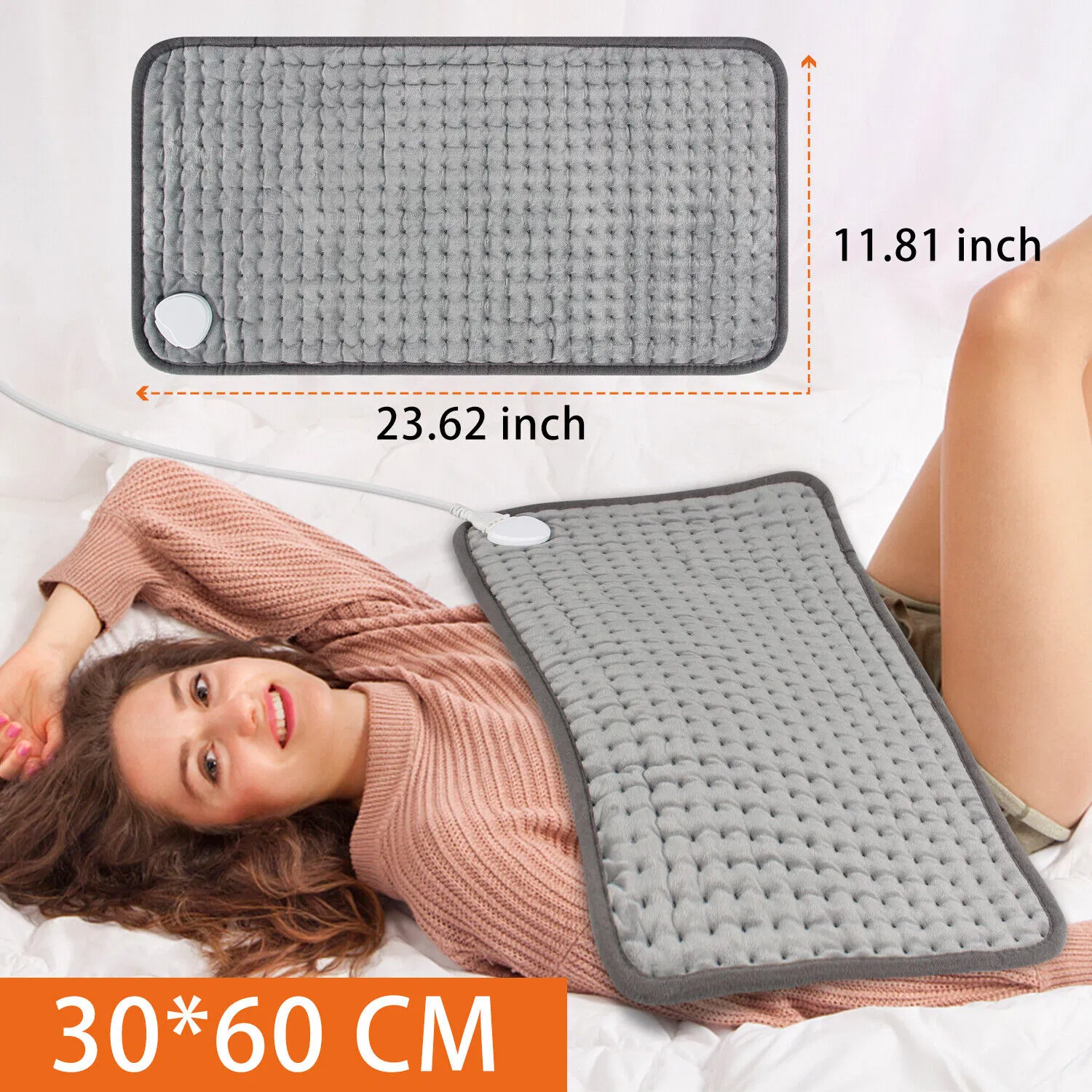 Electric Heating Pad for Neck Back Pain Relief Shoulder Heating Shawl Wrap Heat Therapy Winter Thermal Blanket - EU Plug
