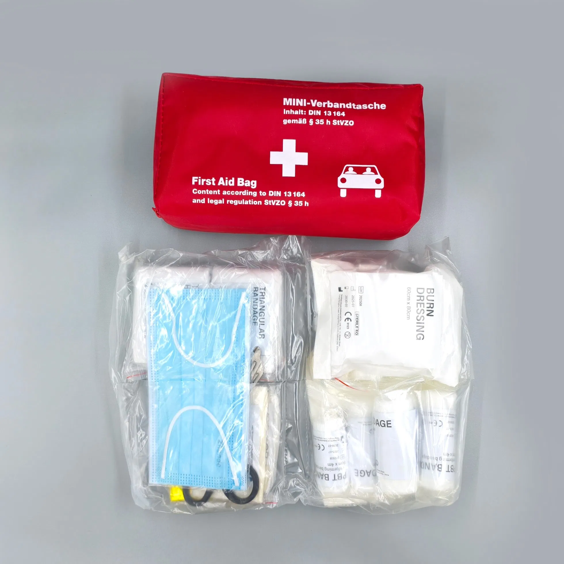 Emergency Car Bus Safety Kit DIN13164 with First Aid Contents