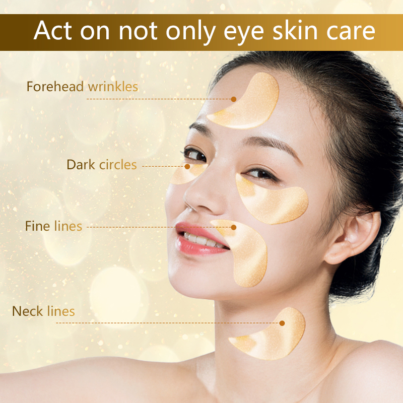 Customize Logo Eye Gel Pads Patches 24K Gold Anti-Wrinkle-Moisture Crystal Collagen 24K Eye Mask