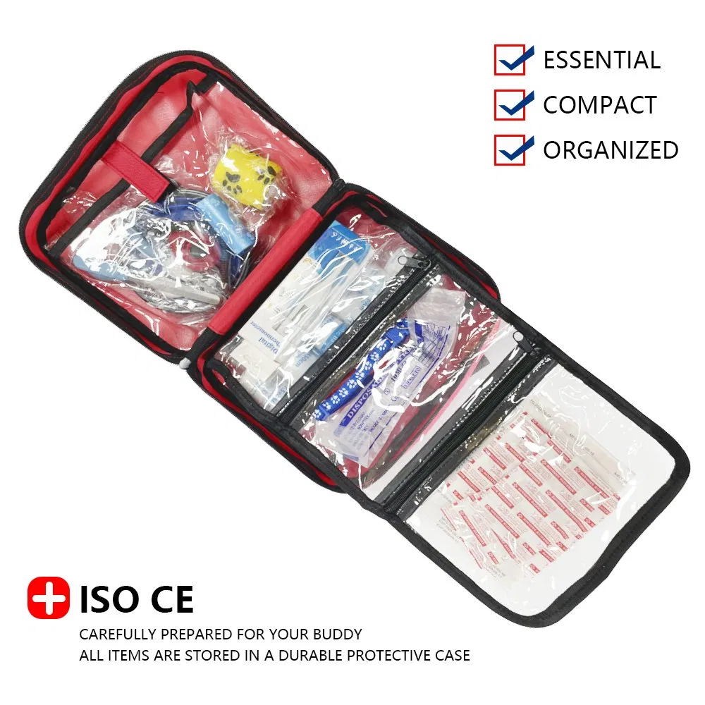 OEM ODM Portable Emergency Medical First Aid Kit Bag for Pets Dogs and Cats Buddy Travel Outdoor with CE ISO