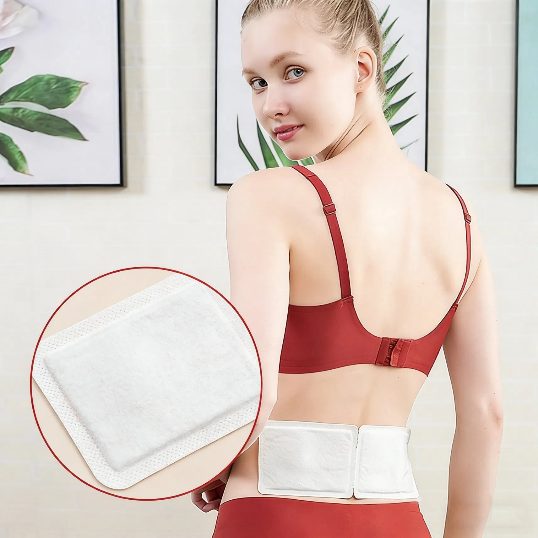 China Back Abdomen Meilan 269*96mm Tearbale Pain Relief Heat Pad