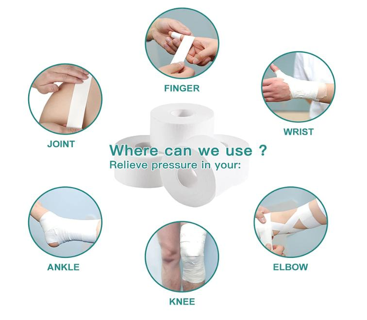 100%Cotton&CE FDA ISO Medical Athletic Zinc Oxide Glue Athletic Adhesive Fabric Latex or Latex Free Glue Waterproof Sports Tape