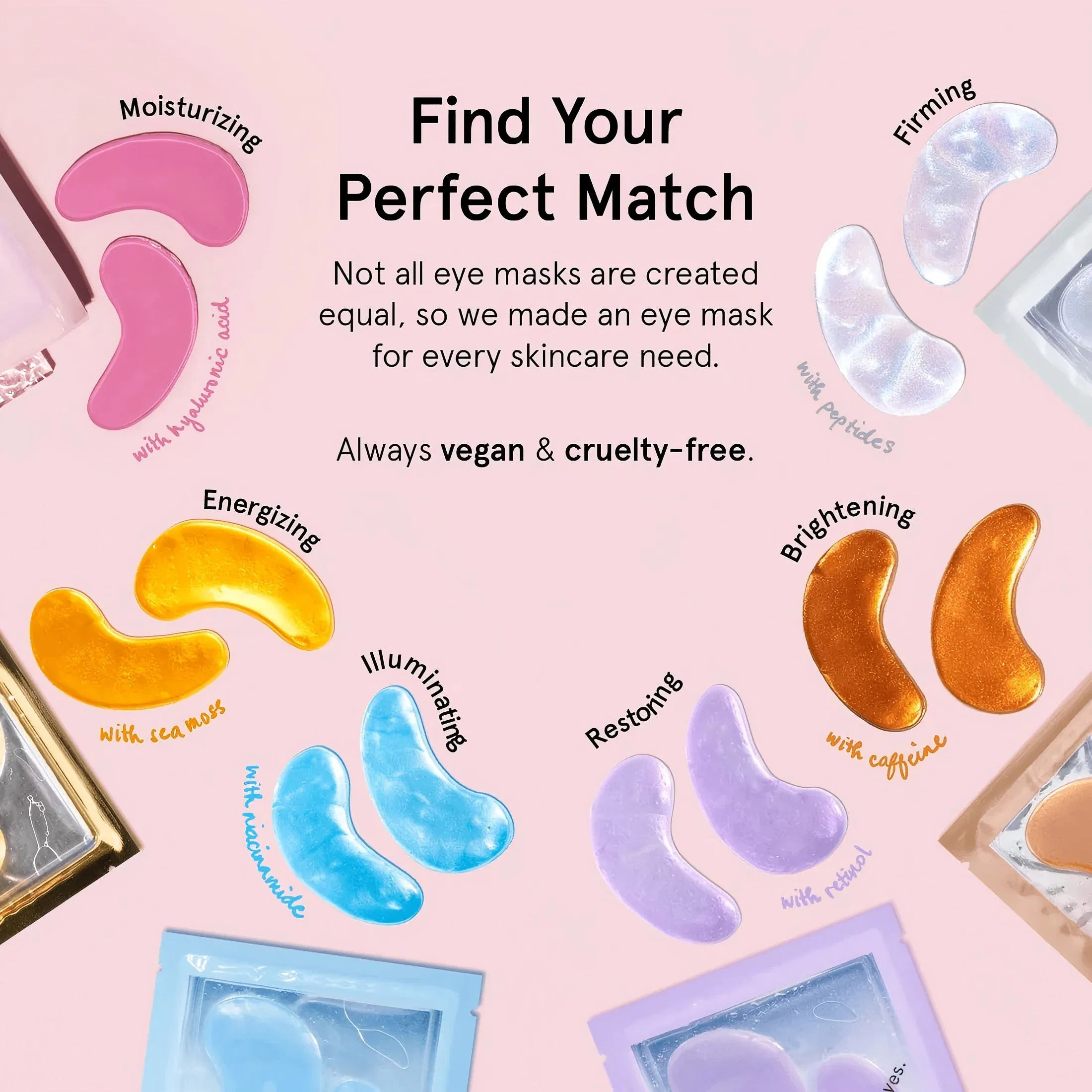 Ls012 Private Label Pink Hydrogel Eye Mask - OEM Anti-Wrinkle Moisturizing Patches