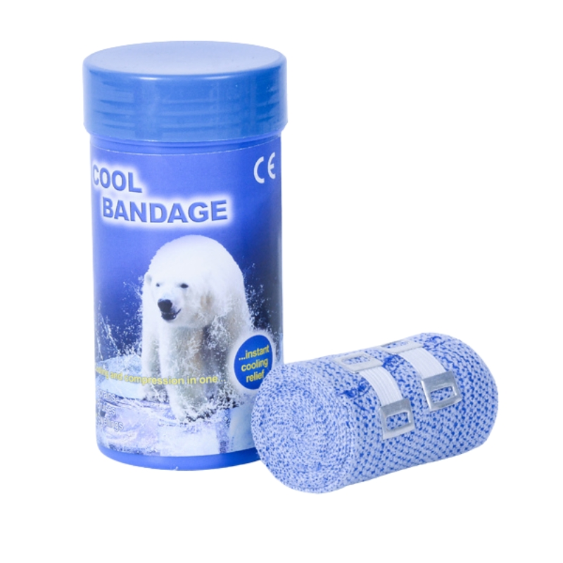 Custom 7.5cm×3.5m Elastic Cooling Bandage Ice Wrap with Bottle for Instant Cold Compress