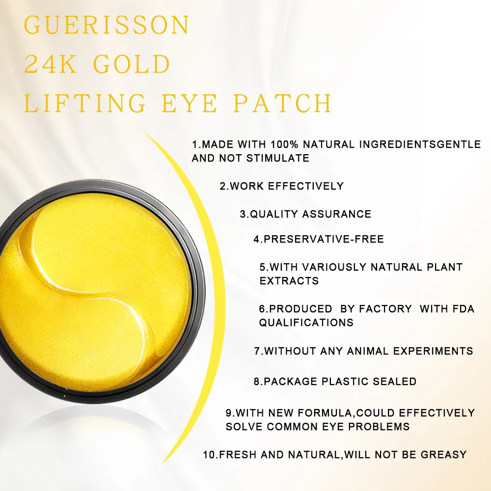 24K Gold Collagen Mask Removing Dark Circle and Fine Lines Custom Logo Deep Hydration Wholesale Anti-Wrinkle for Eye