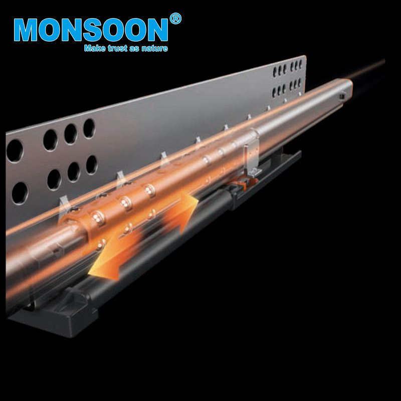 Kitchen Cabinet Fitting Under Mounted Metal Drawer Box Galvanized Sheet Guide Rail Runner Soft Closing Sliding Steel Zinc Plated Kitchen Drawer Systems