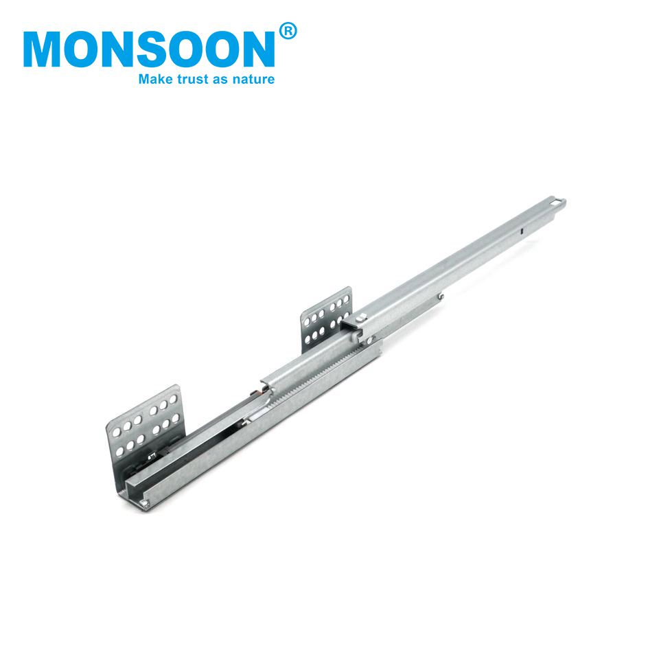 Manufacturer Wholesale Under Mounted Zinc Plated Slim Metal Box Hidden Correderas Push 167mm Height Grey Glass Drawer System