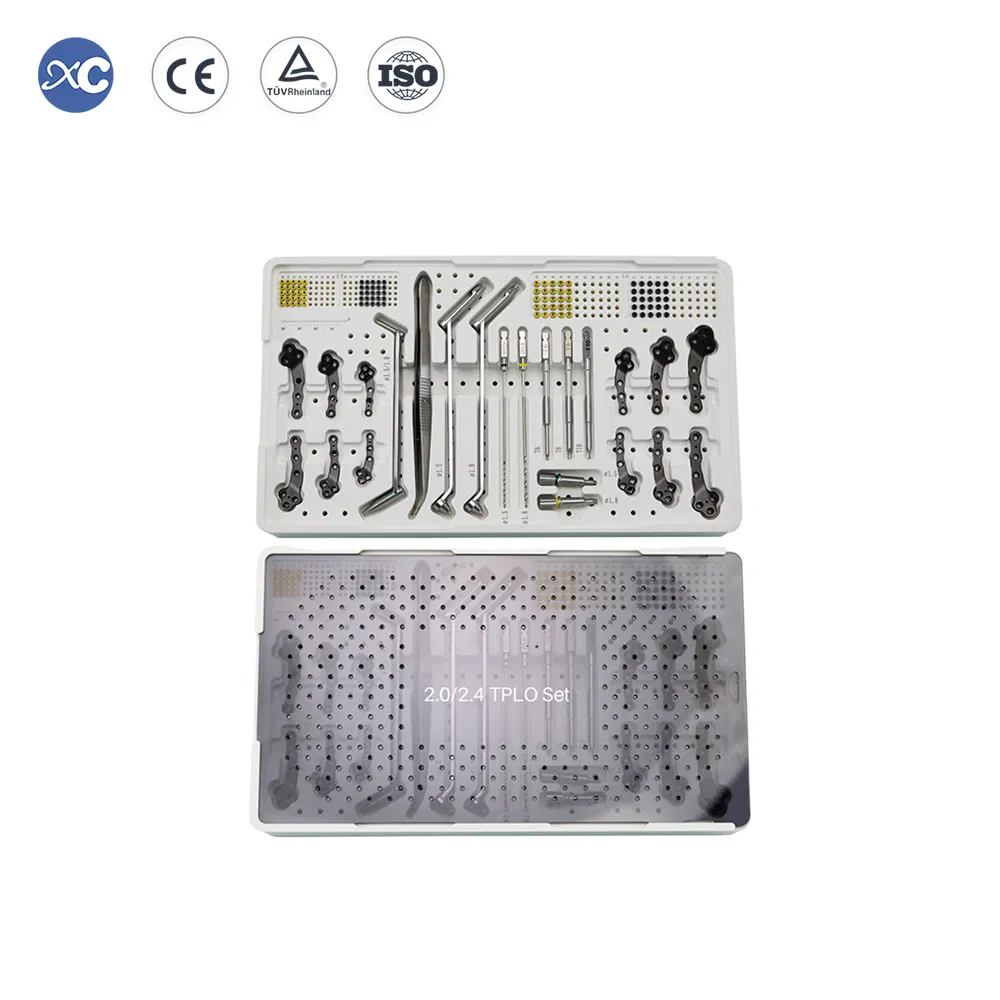 Surgical Orthopedic Instruments 2.0/2.4 Tplo Locking Plate and Screw Veterinary Instrument Set