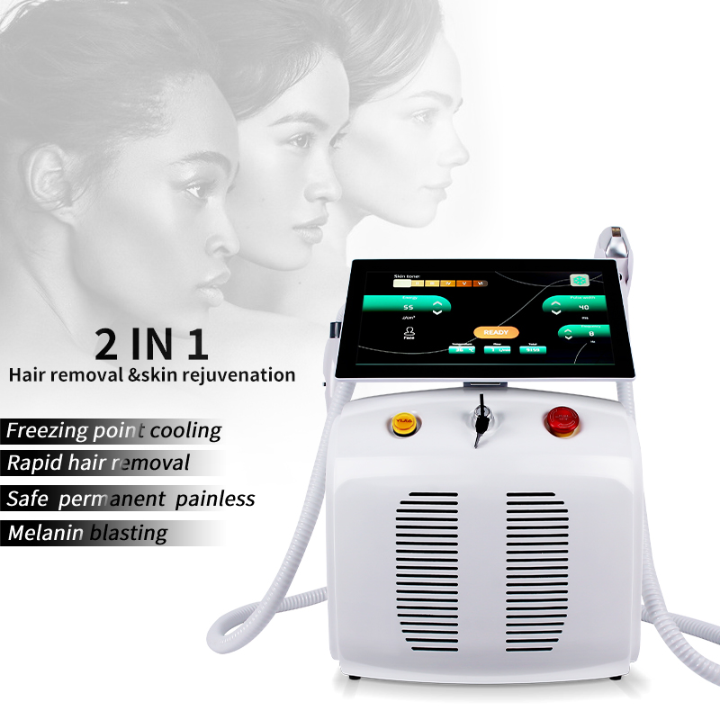 Portable 2 in 1 Laser Beauty Machine Hair Removal Tattoo Removal 808nm Diode Laser Picosecond Laser System