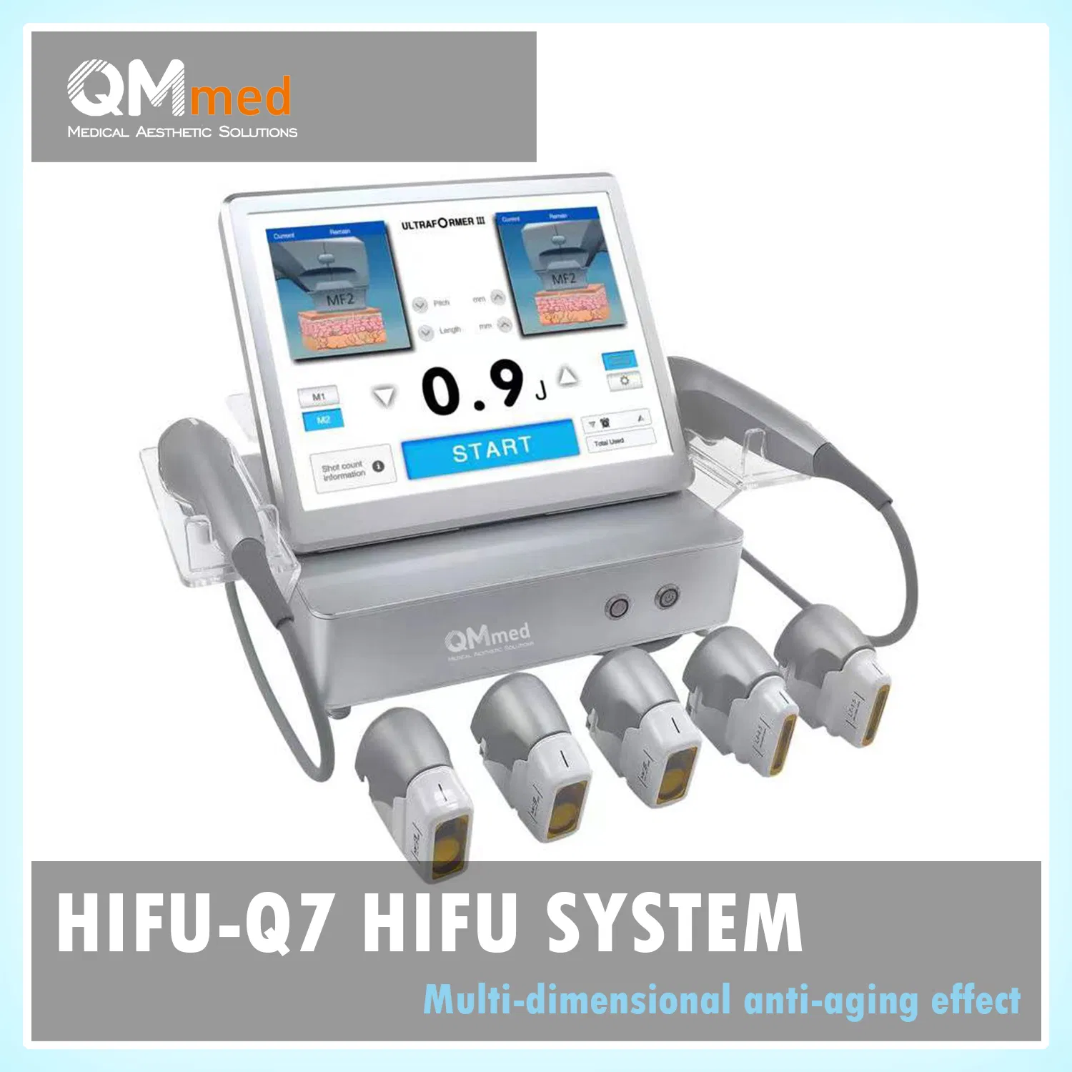 Custom OEM Medical Beauty Ultrasound Solution with Multi Frequency Probes Hifu Beauty Machine