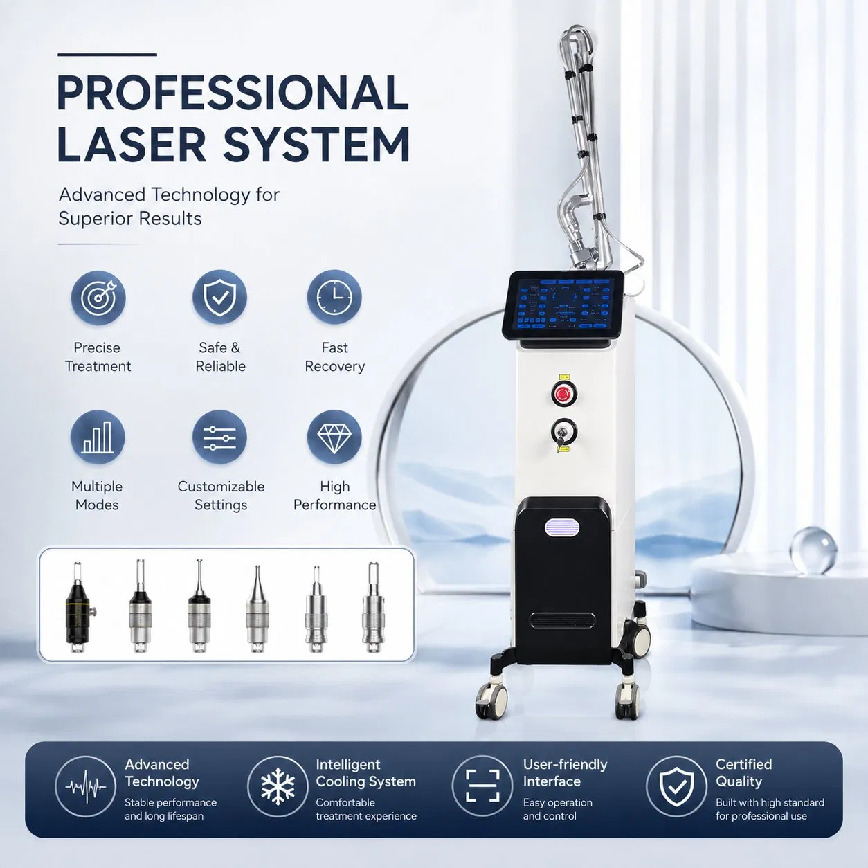 Fractional CO2 Laser System Vaginal Tightening Stretch Mark Removal Skin Whitening Equipment