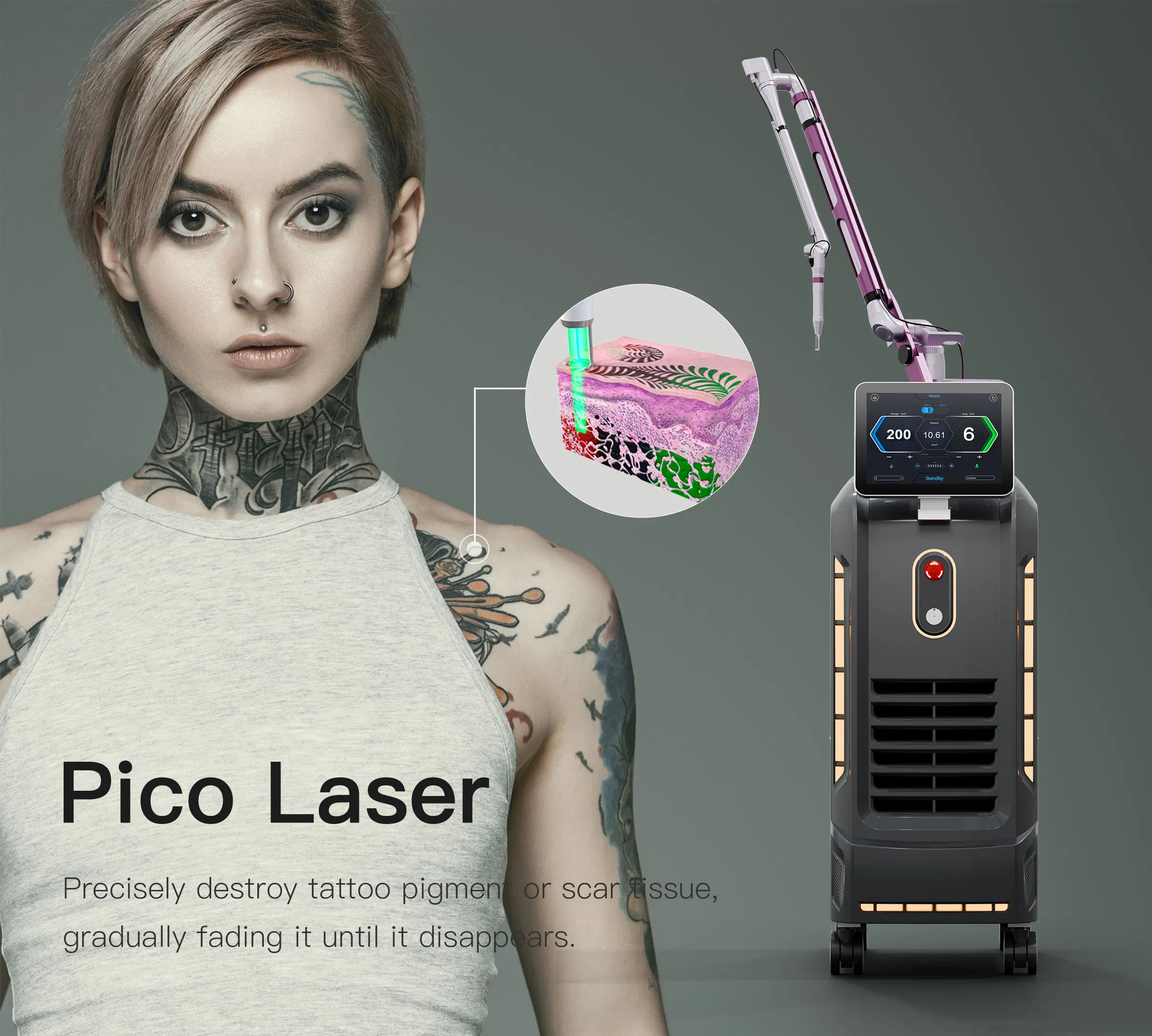 Professional Laser Tattoo Removal System for All Skin Types