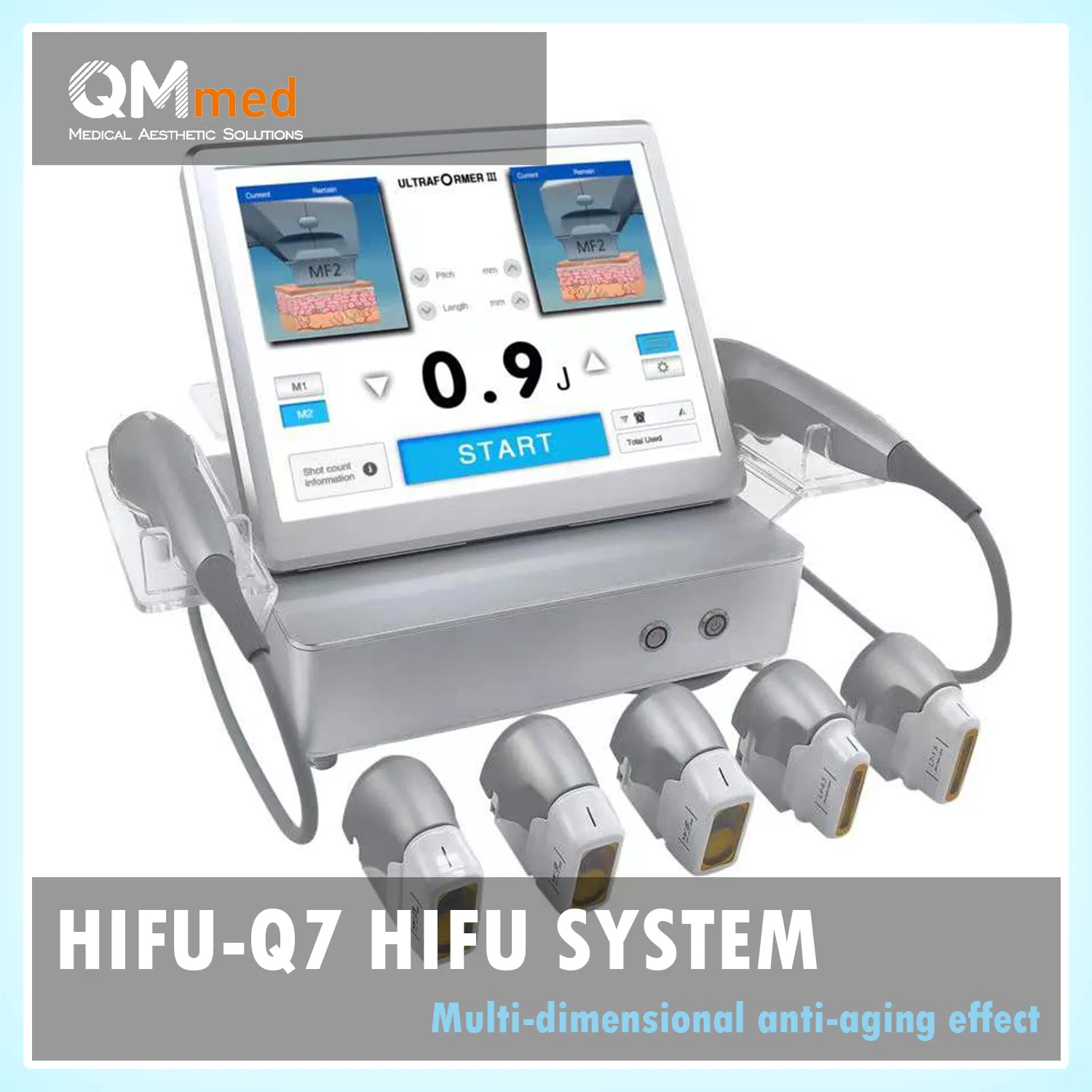 Custom OEM Medical Beauty Ultrasound Solution with Multi Frequency Probes Hifu Beauty Machine