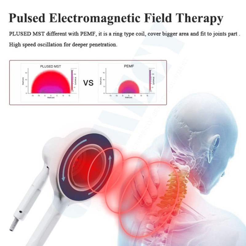 Non Invasive 6t Pemf Magneto Therapy System with 830nm Laser for Inflammation
