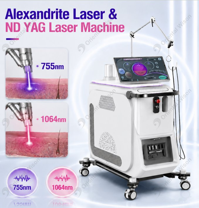 Advanced Smart Big Touch Screen 755 Alexandrite Laser Equipment 755nm 1064nm Home Salon Use Features Dcd Skin Cooling System