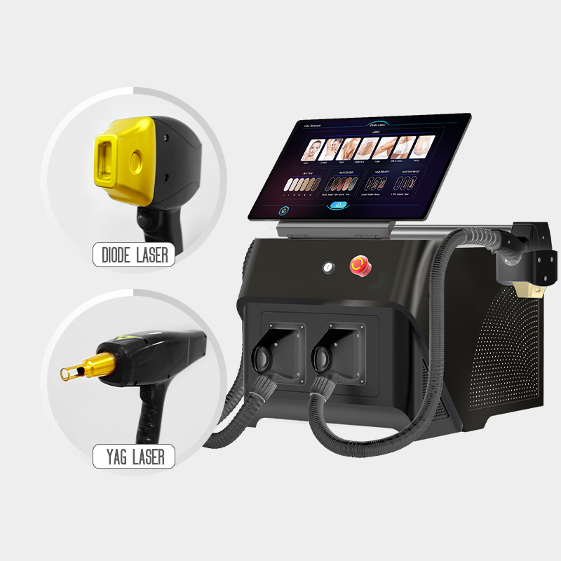 2025 Upgrade Professional 2 in 1 Q Switch Nd Yag Laser Diode Laser Hair and Tattoo Remove Machines