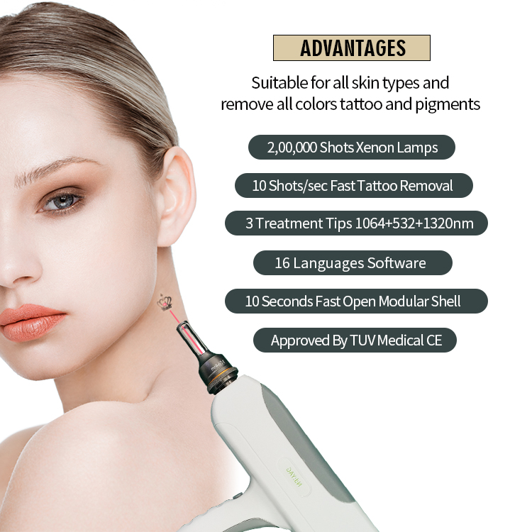 Best Selling Q Switch ND YAG Laser Tattoo Removal Machine For Permanent Makeup Removal Salon Use