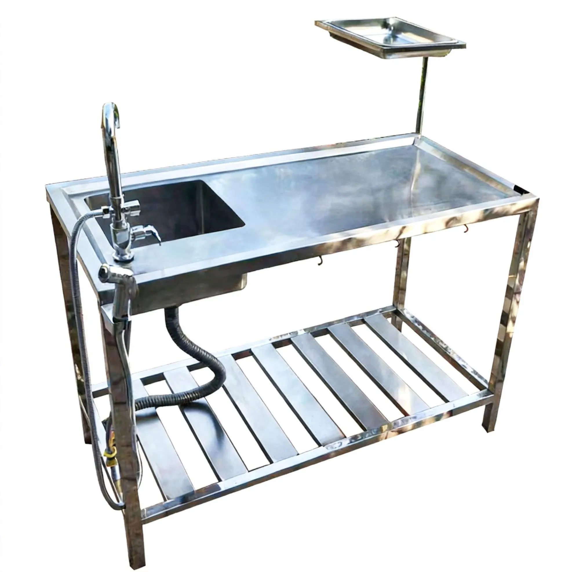 Veterinary Equipment Stainless Steel Veterinary Deplaning Table with Integrated Sink Infusion Stand