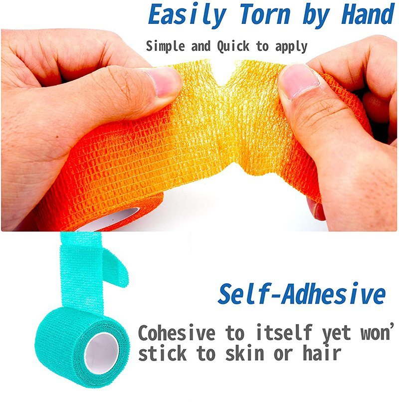 Self-Adherent Cohesive Bandage Medicalwrap Sports Tape for Medicaluse Sports First Aid and Helps Protect Skin