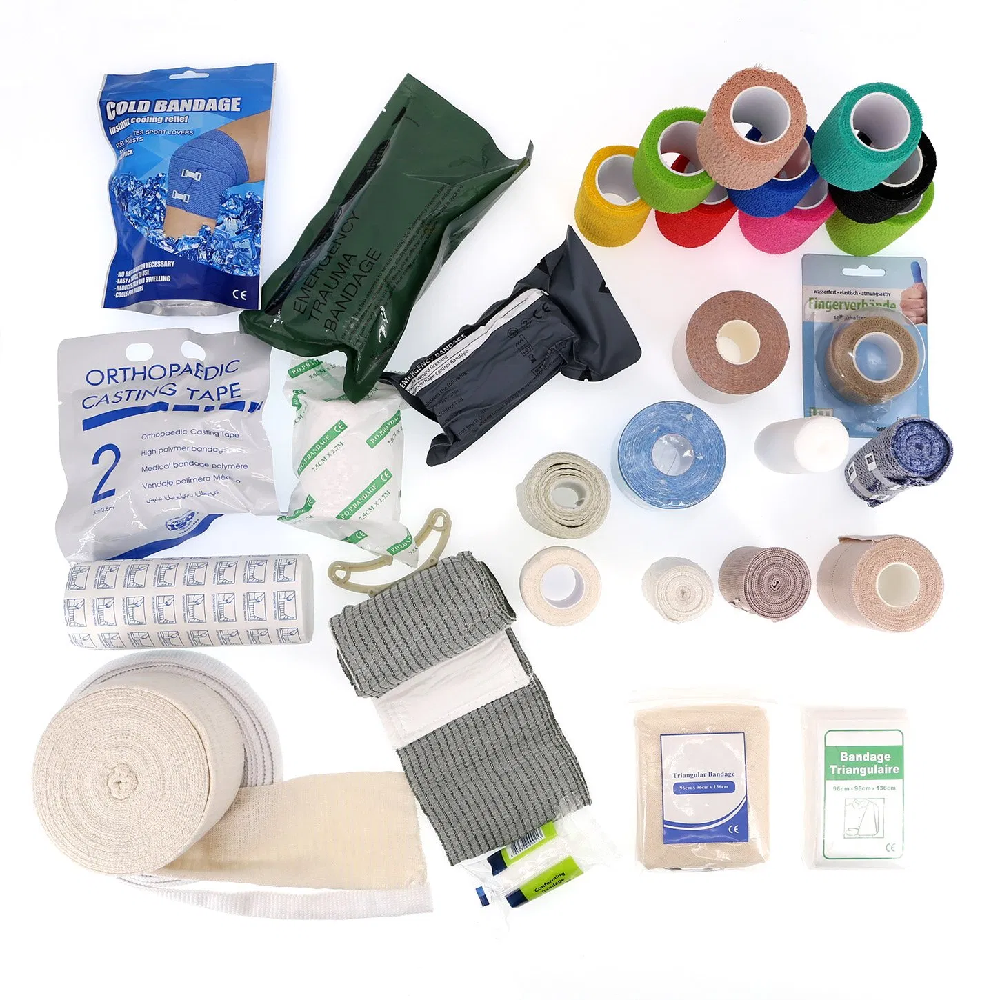 Medmount Medical First Aid Sports Emergency Military Trauma Pop PBT Cold Cohesive Israeli Tubular Orthopedic Casting Eab Gauze Crepe Triangular Elastic Bandage
