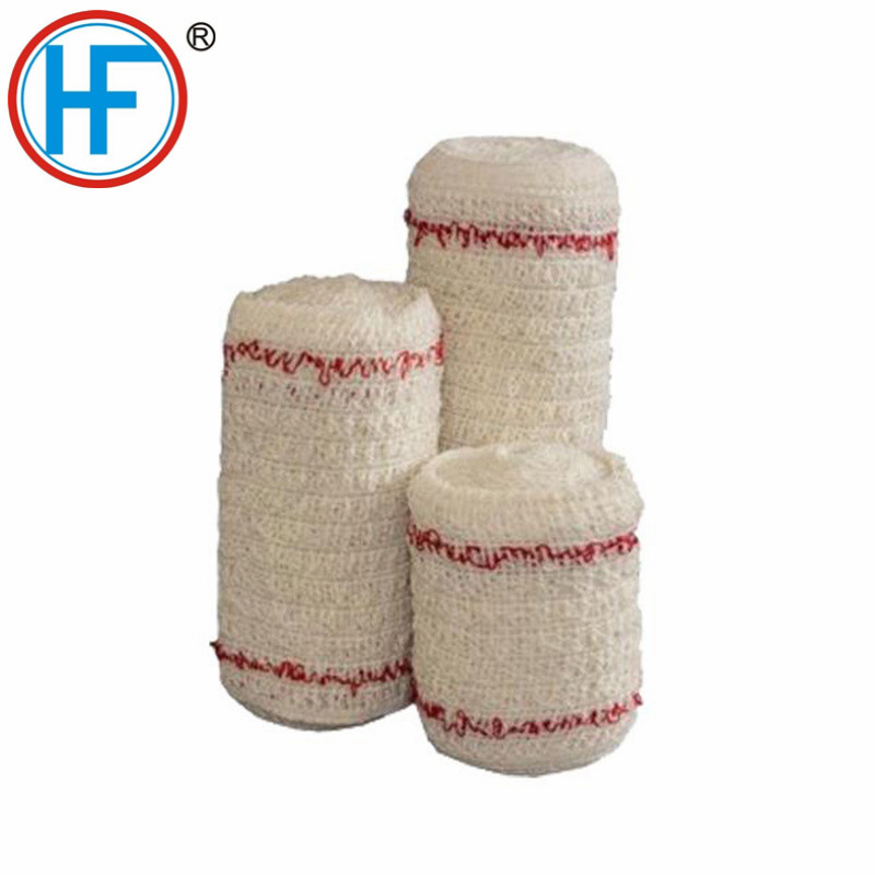 Mdr CE Approved/OEM/Hot Sales/Sterile or Sterile Dressing Cotton Crepe Blue/Red Line Elastic Bandage