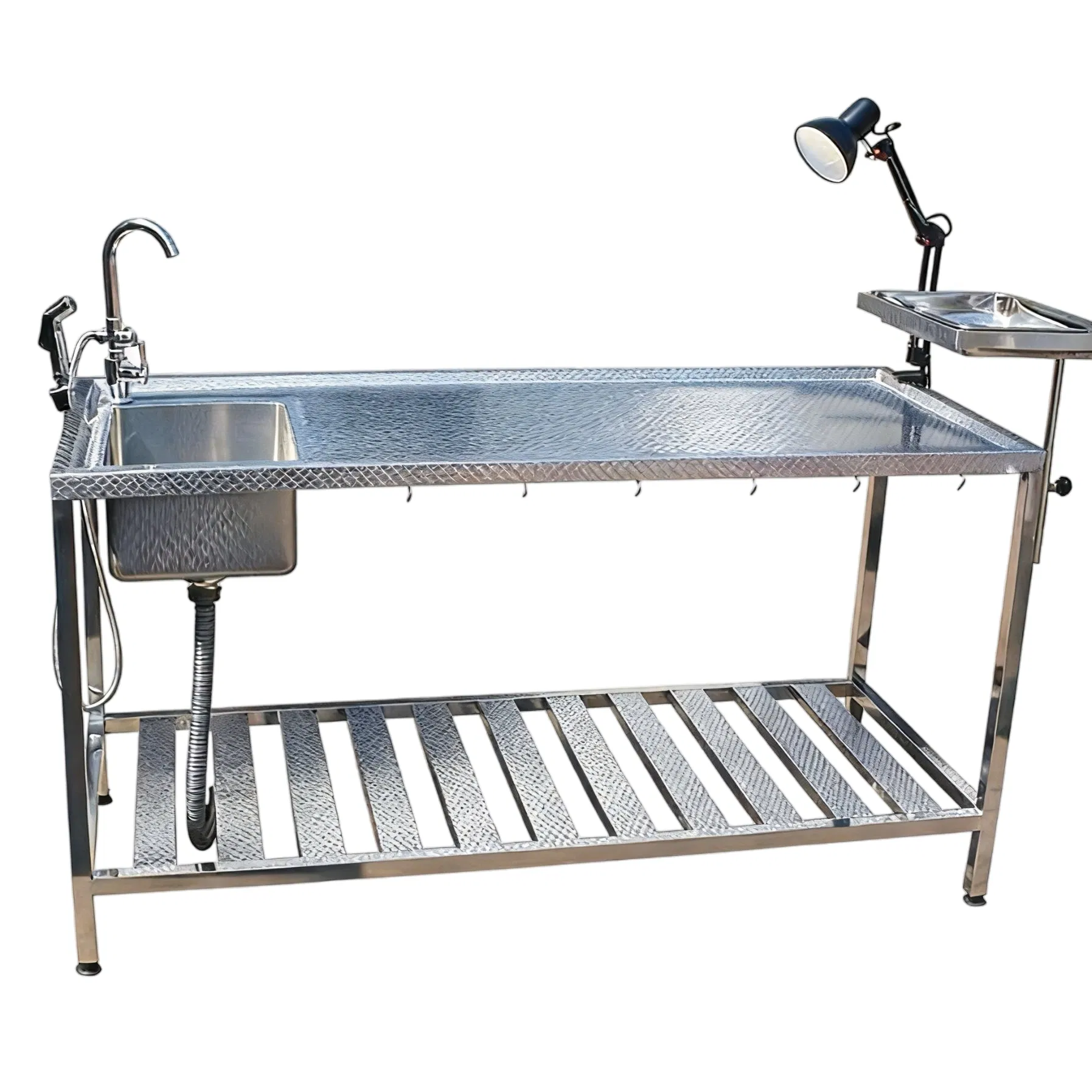 Veterinary Equipment Stainless Steel Veterinary Deplaning Table with Integrated Sink Infusion Stand