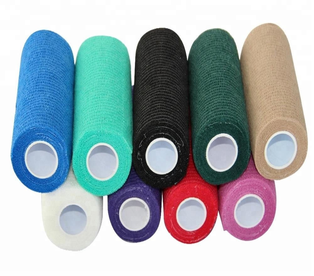 Lower Price Customize Non-Woven Elastic Self-Adhesive Cohesive Crepe Bandage for Pet and Horse