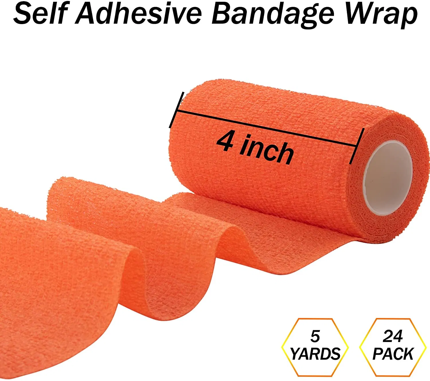 12pack 1 X 5 Yards Self Adhesive Bandage Wrap, Elastic Self Breathable Self Adherent Wrap for Pets, Athletic Cohesive Bandage