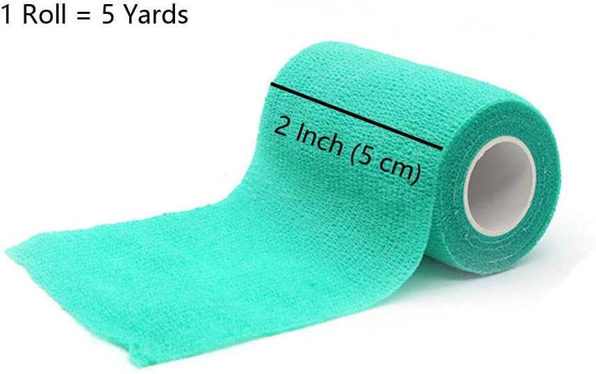 12pack 1 X 5 Yards Self Adhesive Bandage Wrap, Elastic Self Breathable Self Adherent Wrap for Pets, Athletic Cohesive Bandage