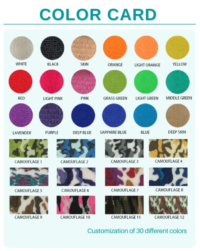 Custom 5cm Non-Woven Wrap Animal Self Adhesive Adherent Vet Cotton Dog Pet Self-Adhesive Elastic Cohesive Bandage