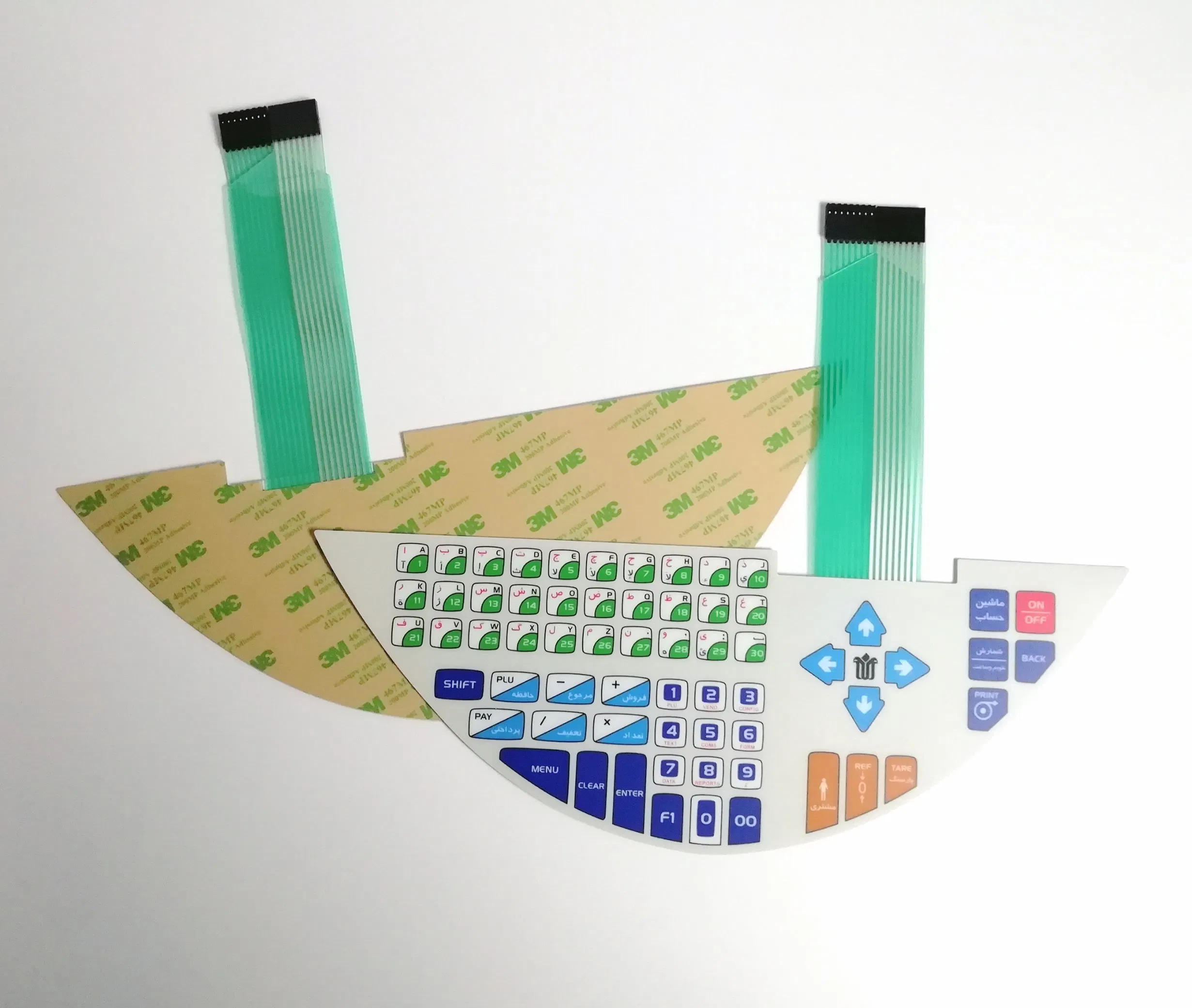 Custom Flat Button Prssure Sensitive Polyester Switch Graphic Overlay Membrane Switch for Infusion Pumps