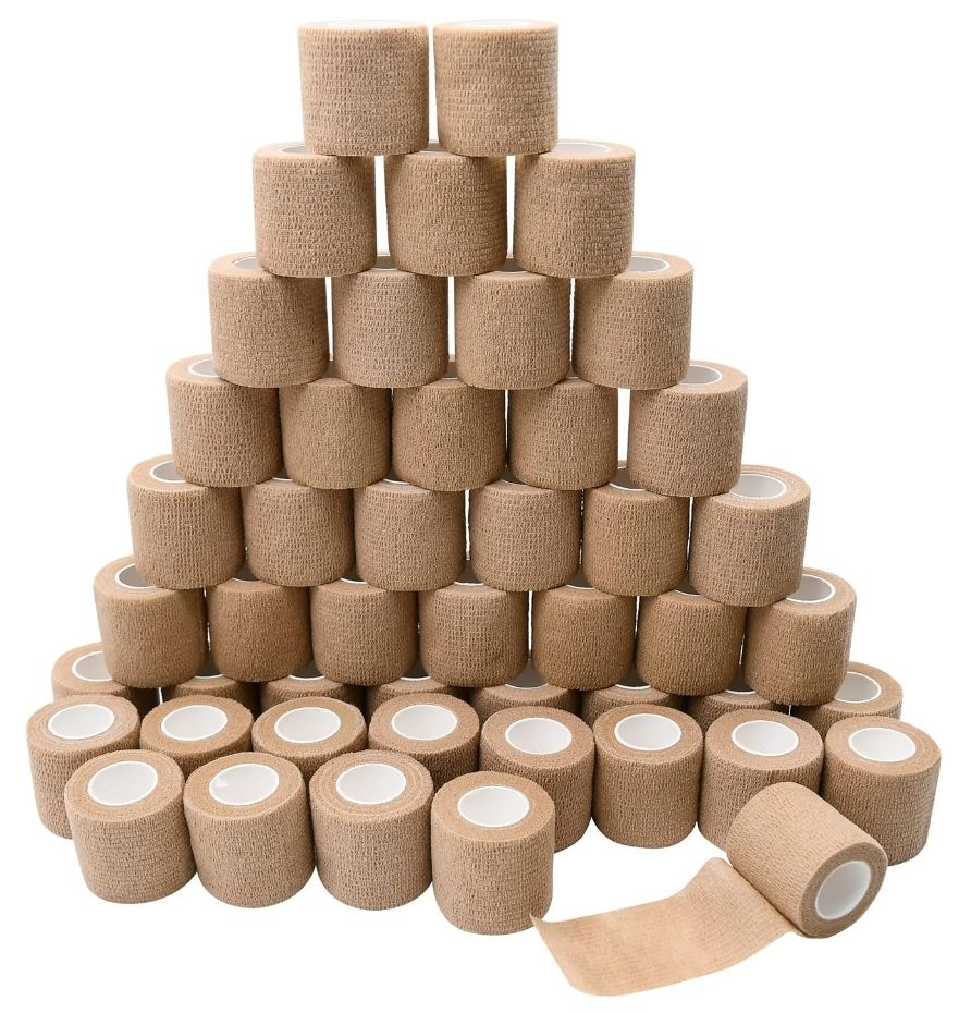 Self Adherent Cohesive Bandage Wrap Medical Tape, Adhesive Flexible Breathable First Aid Non Woven Rolls, Stretch Athletic, Ankle Sprains &amp; Swelling