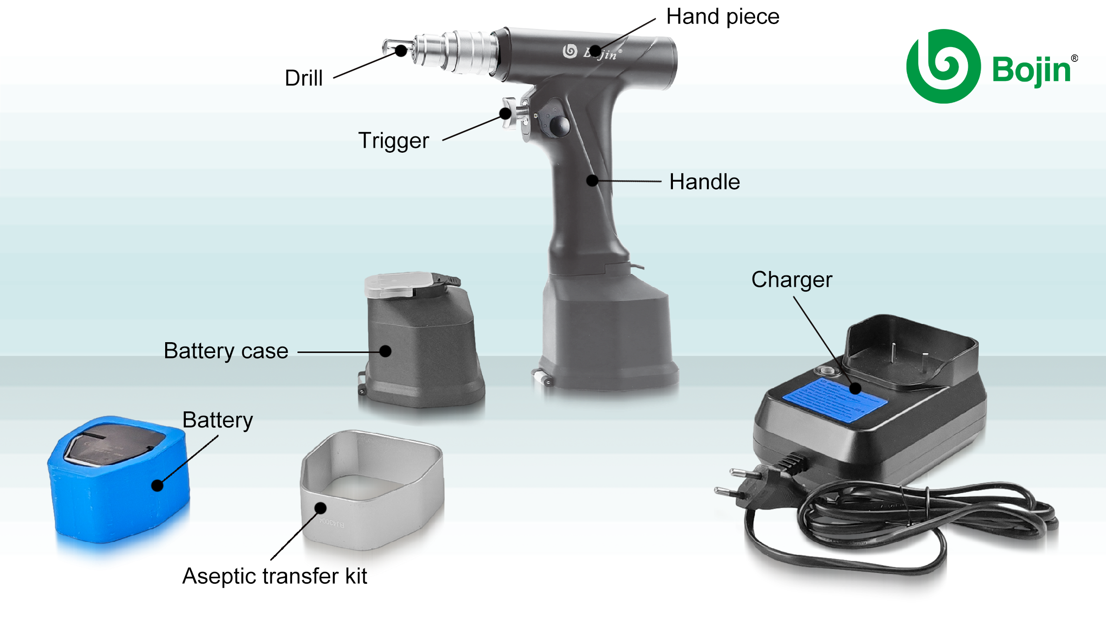 BOJIN Medical BJ5505 Cranial Bur Battery Medical Power Tools for Neurosurgery Cranial Surgery