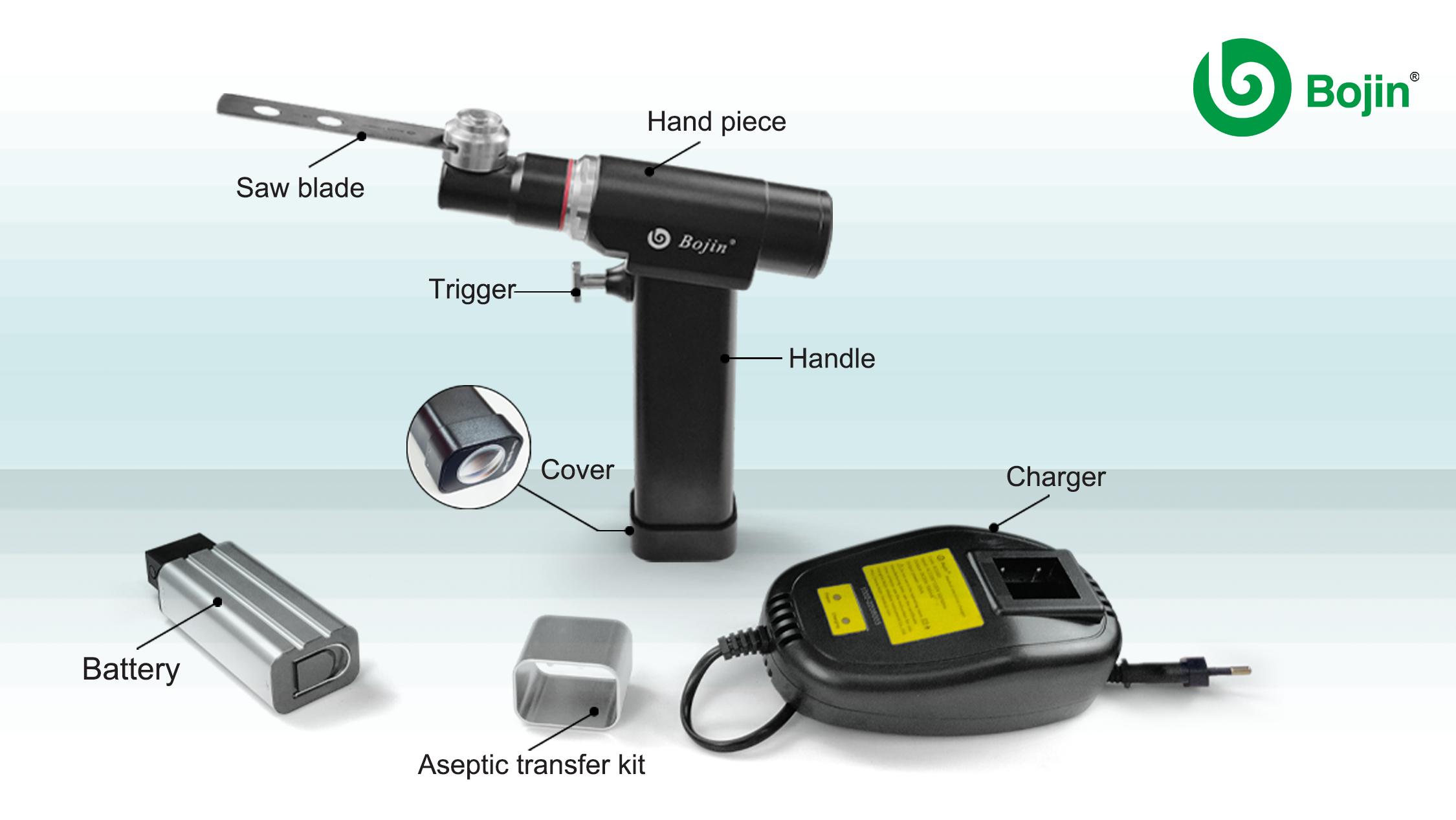 Orthopedic Sagittal Saw for Trauma Joint Surgery Bojin BJ1101 Battery Powered Surgical Tool